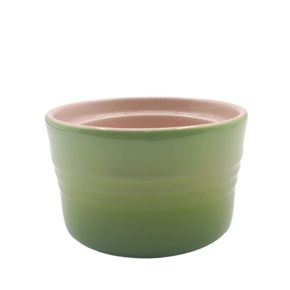 Le Creuset Ramekin 7 oz Green Stoneware Creme Brulee Souffle Single Serve New